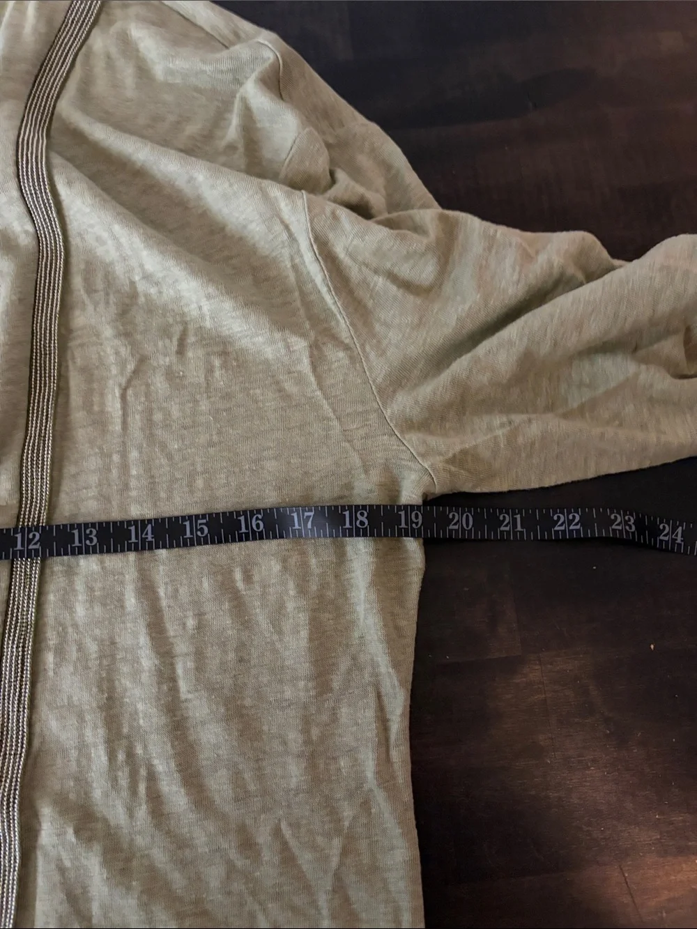 Notshy Cashmere Green Beaded Linen Open Front Cardigan Size Large